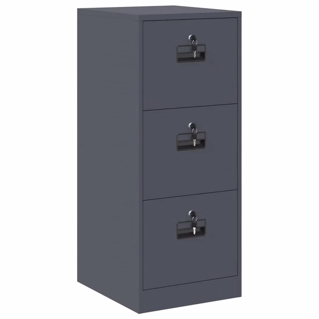 vidaXL Armadio per File in Metallo con Cassetti e Serratura Antracite L/P/H: 44 x 50 x 106.5 cm – 2