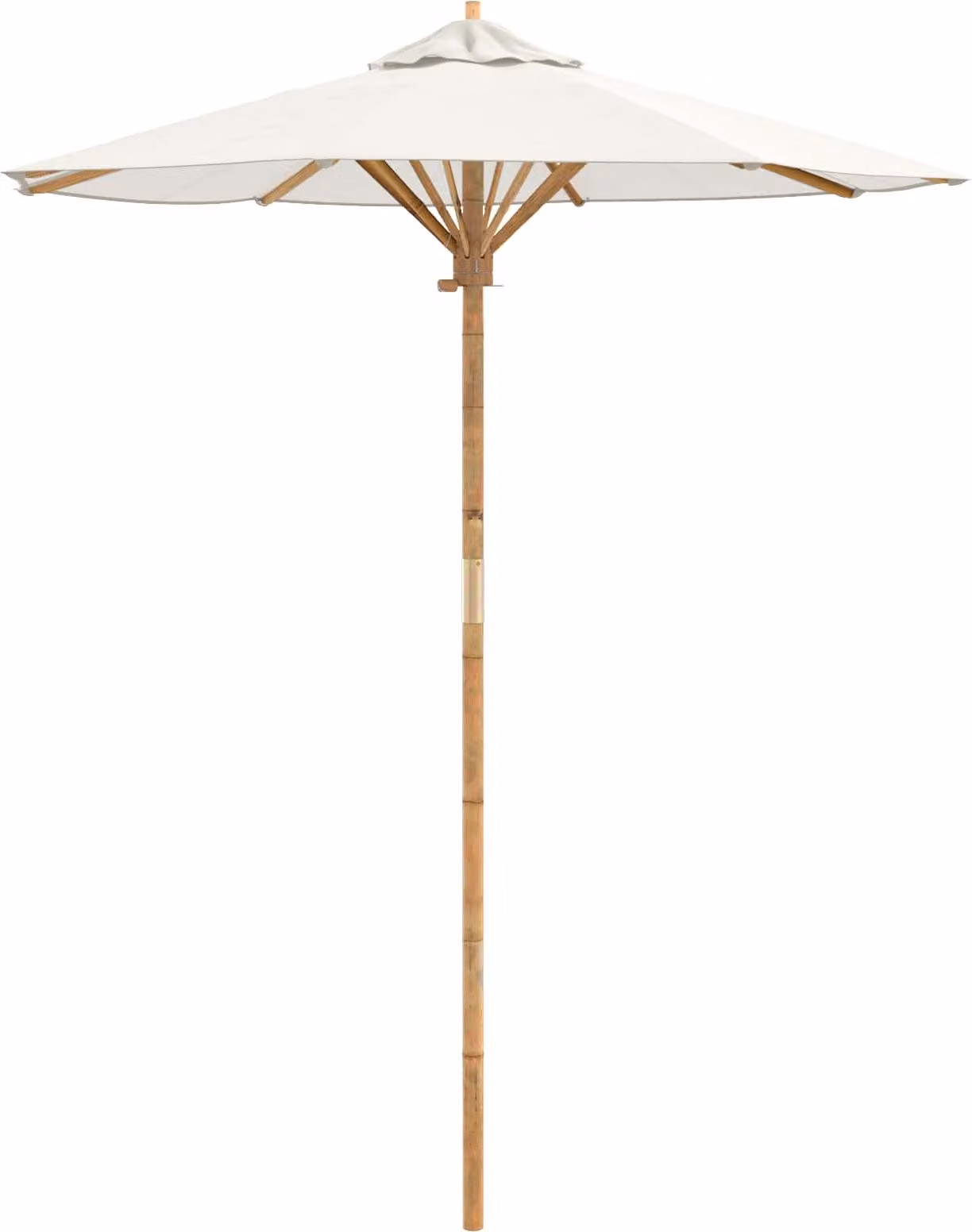Ombrello da giardino Bianco Crema Ø 180 x 230 cm Bambù