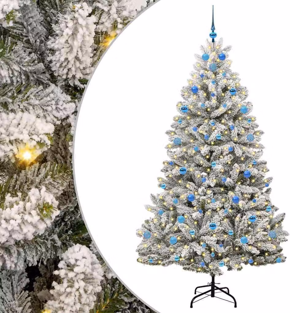 Albero di Natale artificiale con 300 LED Verde e Bianco 210 cm