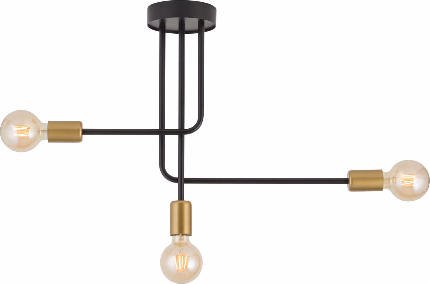 Lampada a sospensione Gino nero-oro 3xE27x15W in metallo, dimensioni: 44x64x13 cm, IP20, Sigma Lighting