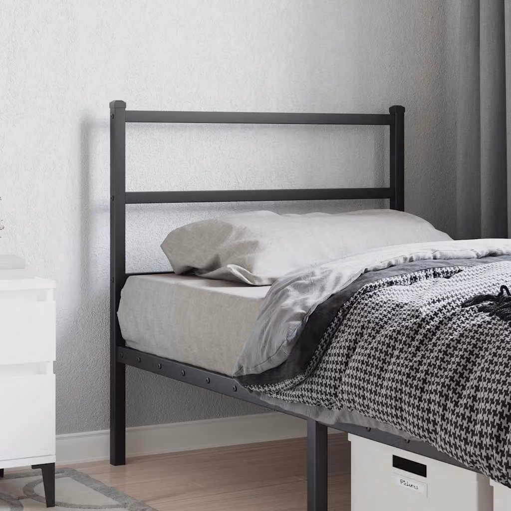 Testiera di ricambio vidaXL in metallo nero per camera da letto, L: 90 cm