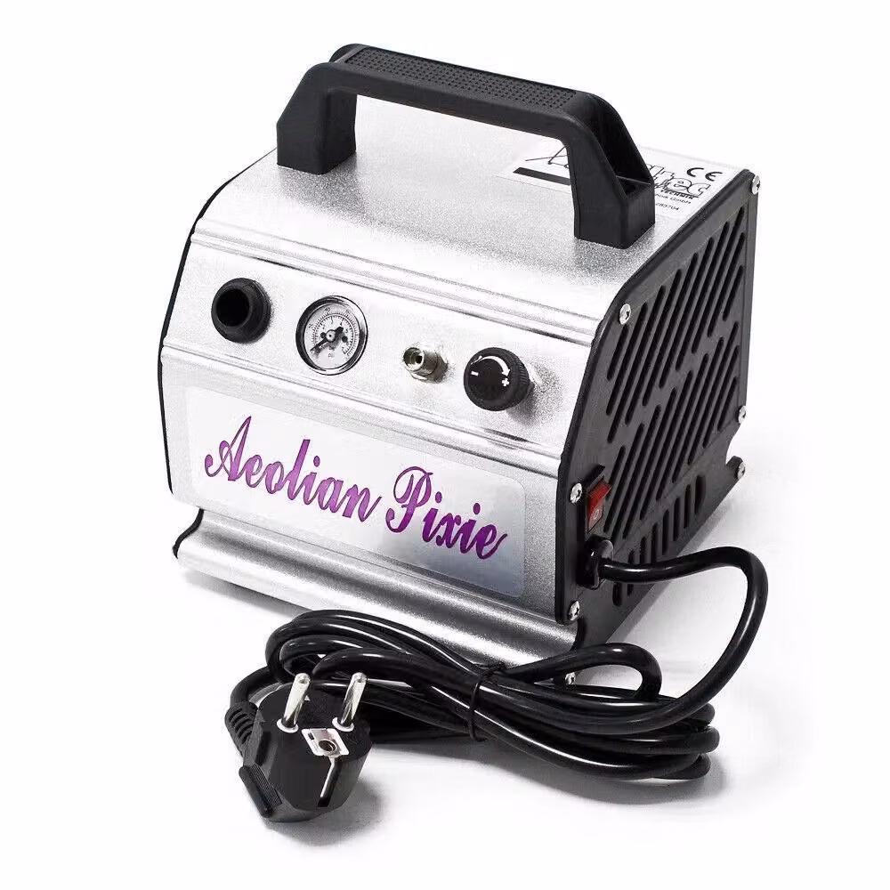 Compressore portatile compatto per aerografo colore argento – 2