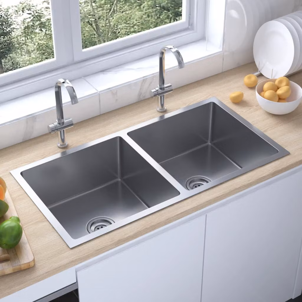 The Living Store Lavello da incasso artigianale in acciaio inox