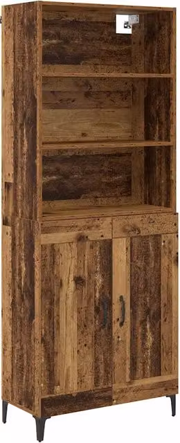 Credenza 2 pz | Madia | Buffet da pranzo | Armadio da pranzo Legno vecchio Legno multistrato