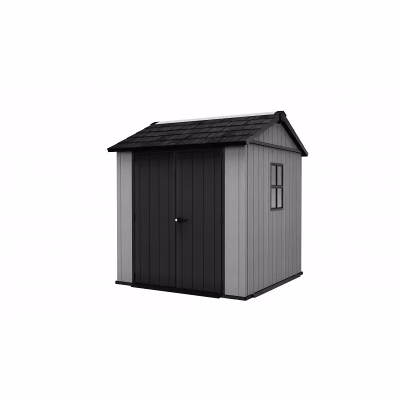 Casetta da giardino in resina Keter Newton Plus 757/775 Grigio con pavimento e doppia porta L: 223 cm, P: 230 cm, H: 246 cm – 2