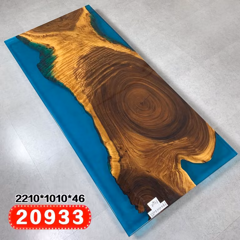 Esstisch River Table Massiv Tische 221x101 Flusstisch Epoxidharz Meer Waterfall