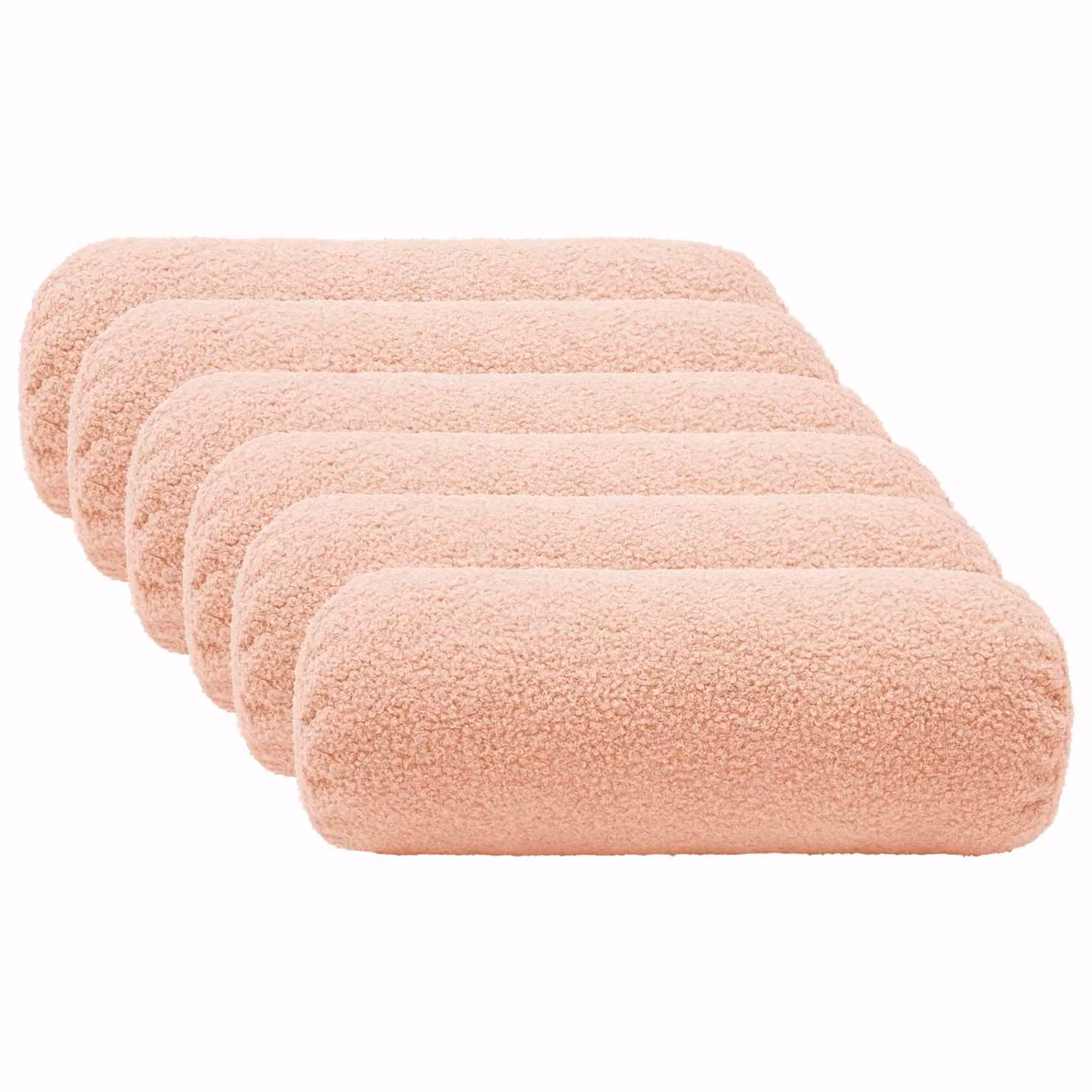 Set di 6 federe vidaXL HEERLEN rosa in tessuto bouclé per adulti