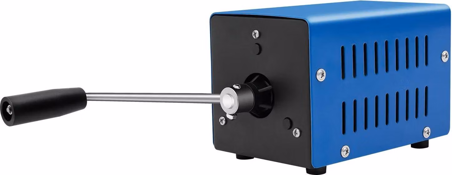 Generatore a manovella da 20W - Generatore di emergenza F20 - Portatile - Uscite multiple da 3–15V - Massima tensione 28V - Ideale per attività all'aperto, campeggio, ricarica di telefoni cellulari - Colore: blu
