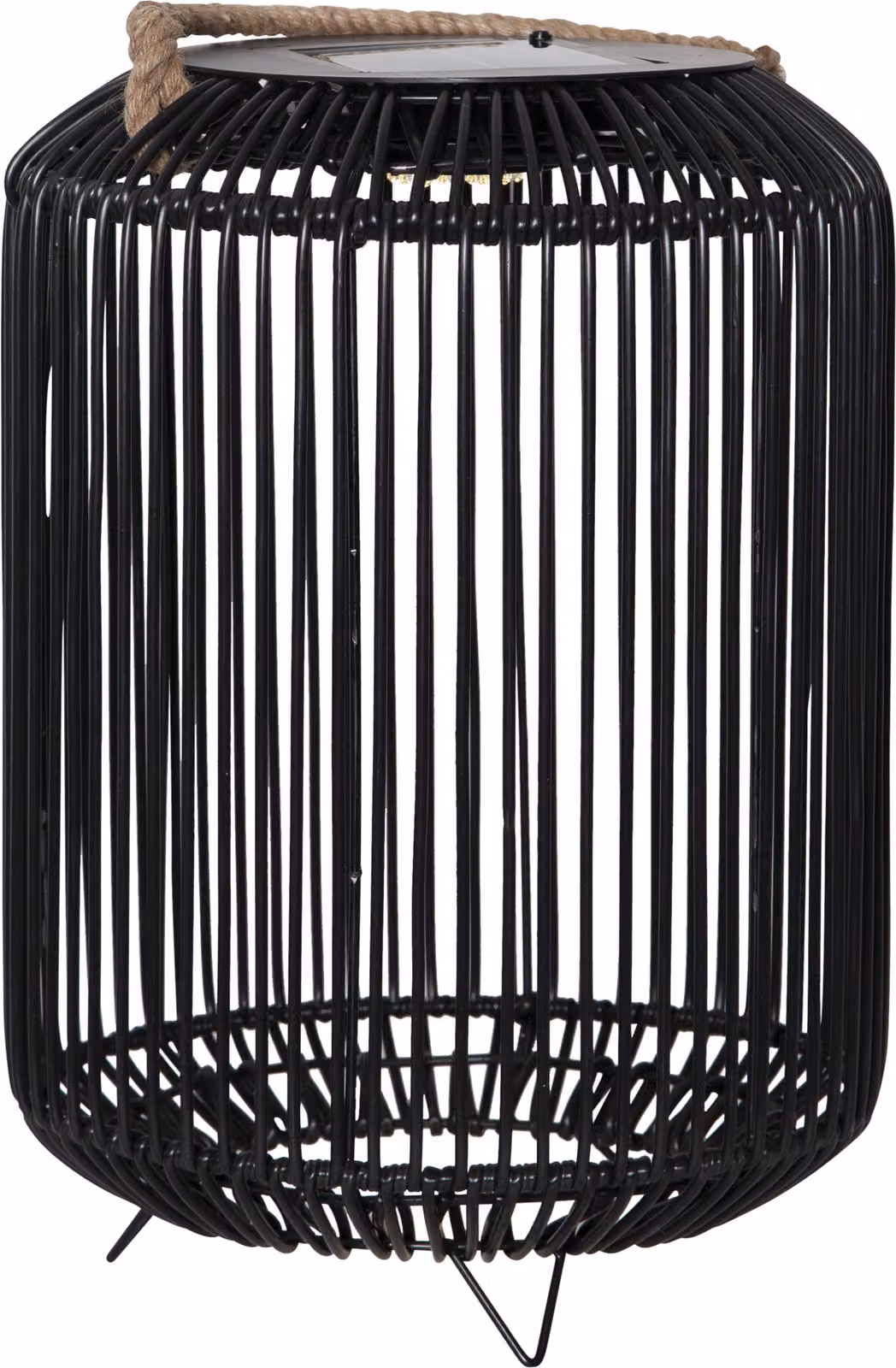 Lampada solare a LED Sunlight - con pannello solare - LED bianco caldo - H: 48cm, P: 34cm - verticale - nera