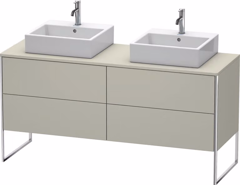 Duravit XSquare Meuble sous-vasque sur console au sol, pour deux vasques, 4 tiroirs, 1600x778x548mm, XS4927B6060, XS4927B6060