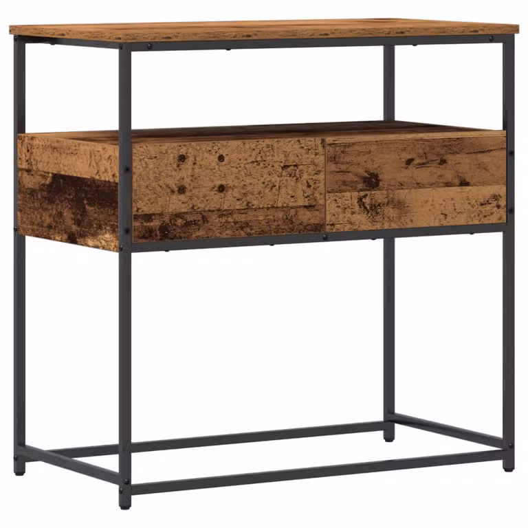 vidaXL Tavolo consolle in stile industriale in legno marrone L 75 cm, P 40 cm, H 75 cm