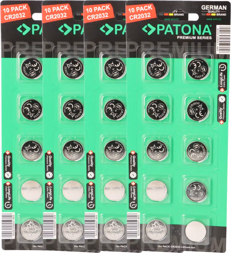 PATONA Premium 40x batterie CR2032 (4x10) al litio 3V