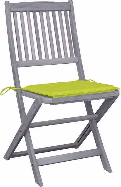 Sedie Pieghevoli 6pz con Cuscini in Massello Acacia 3065445