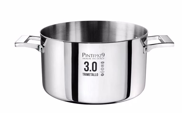 Casseruola alta in trilaminato per induzione con due manici, linea 3.0, diam. 20cm