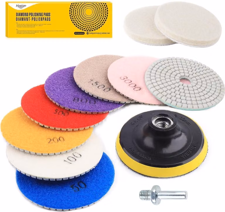 Set di dischi diamantati per la lucidatura 100 mm di granito, cemento e marmo
