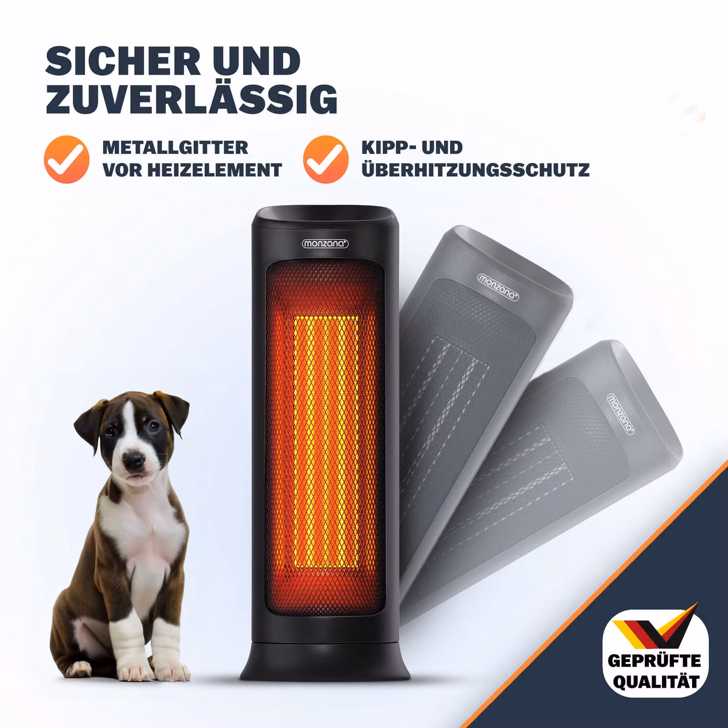 Termoventilatore ceramico Monzana MZKH2200 nero con telecomando – 3