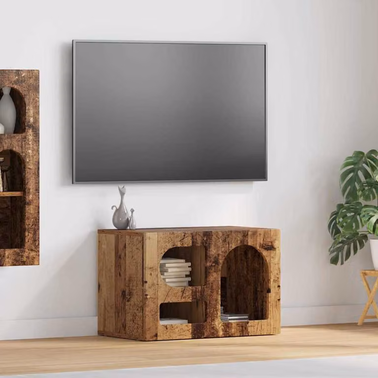 Mobile TV vidaXL in legno vecchio marrone con scomparti multimediali L/P/H: 60 x 35 x 40 cm