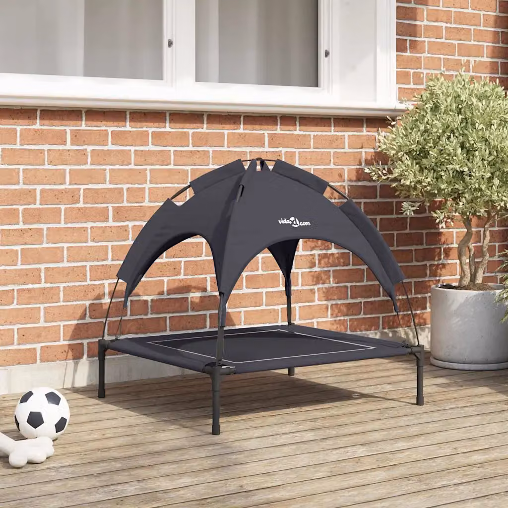 vidaXL Letto per Cani Moderno in Metallo Nero con Copertura Rimovibile H: 71 cm, L: 71 cm, P: 64 cm