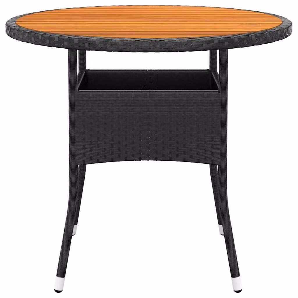 Tavolo da giardino in legno di acacia massello e rattan sintetico