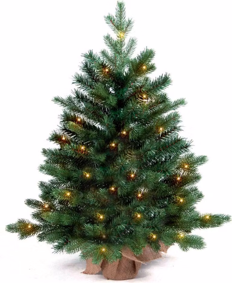 Albero di Natale artificiale abete verde Bernard in vaso 60 cm con ILLUMINAZIONE LED
