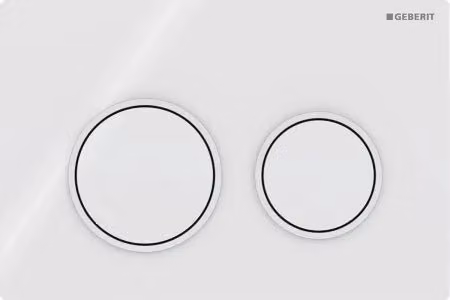 Placca di Comando Geberit Omega 20 Doppio Tasto Bianco Opaco 115.085.11.1