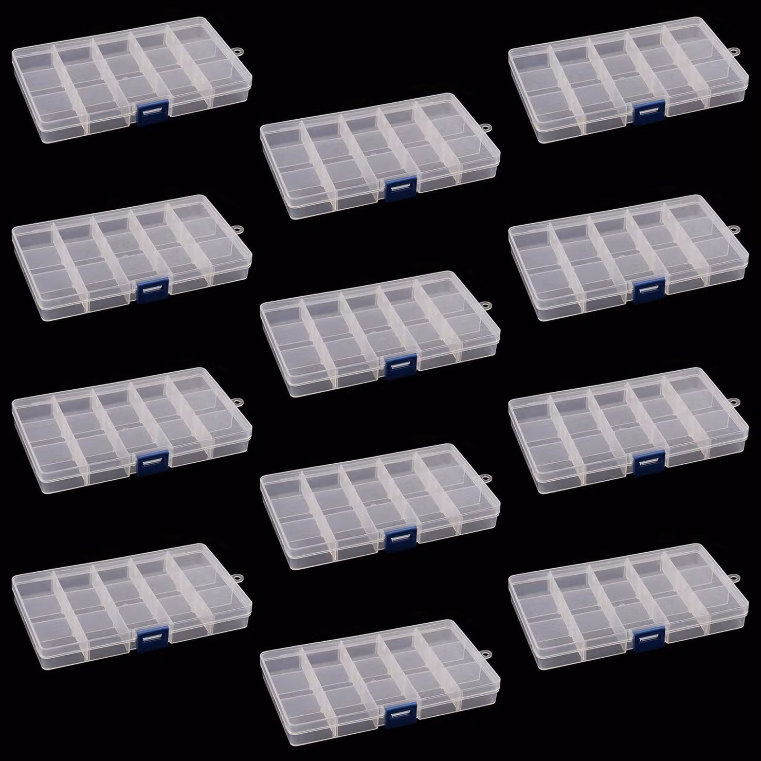 Omgoods - Scatola organizer per perline con 12 scomparti e 15 divisori