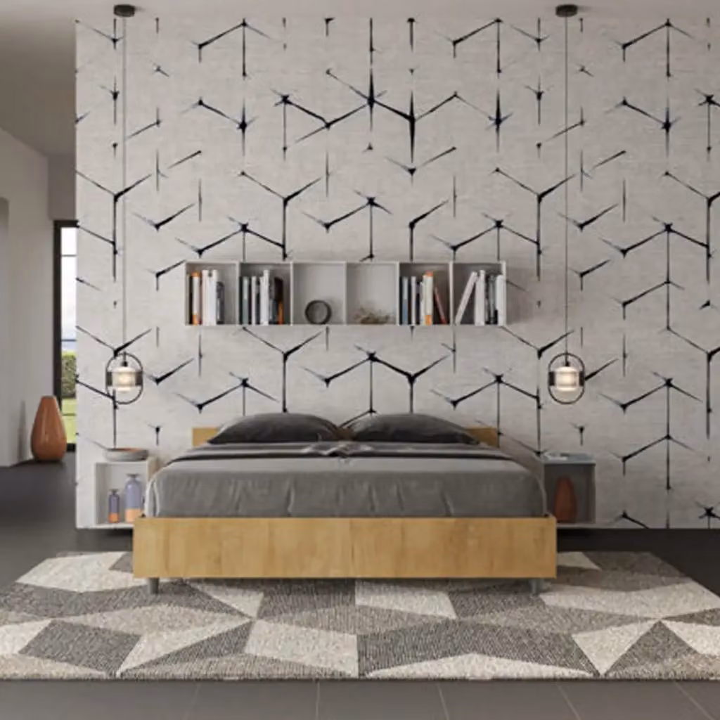 Letto matrimoniale Ityhome Nuamo in legno color quercia L: 160 cm, P: 200 cm – 2