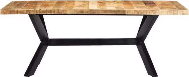 Tavolo da pranzo rettangolare moderno vidaXL in legno di mango e metallo marrone L: 100 cm, P: 200 cm, H: 75 cm
