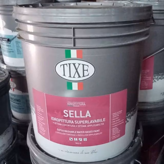Idropittura Tixe Sella Bianca Opaca Super Lavabile per Interni, 14 l