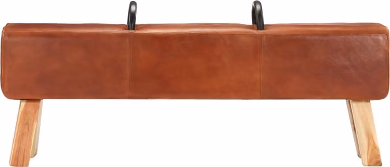 Panca Turnbock Vintage con Maniglie in Vera Pelle di Capra