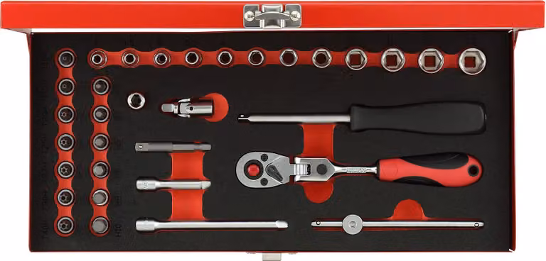 GEDORE red R49044033 Set di chiavi a bussola 1/4" 4-13mm 33 pezzi, 3300004