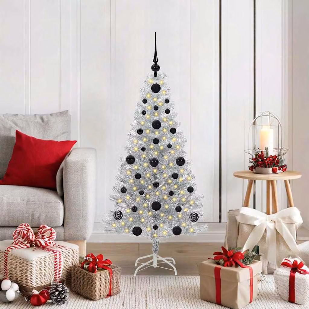 Maison Exclusive - Albero di Natale argentato, 120 cm, materiale: PET