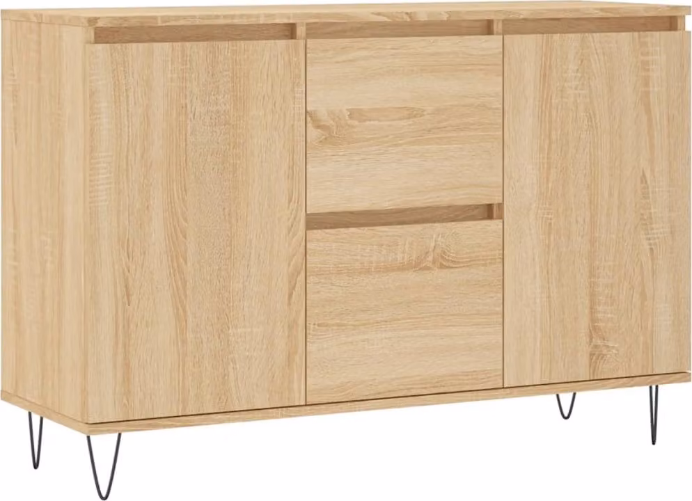 Credenza Rovere Sonoma 101,5x35x70 cm in Legno Multistrato