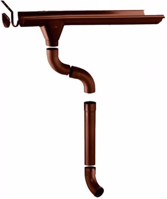 Kit grondaia in acciaio zincato marrone per casette da giardino con falde 260-300 cm completo di accessori Esterni da Vivere