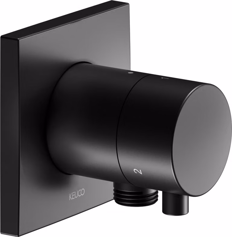 KEUCO IXMO Vanne d'inversion à encastrer 3 consommateurs, raccord de flexible avec poignée Comfort, sans arrêt, rosace carrée, 59548371102, 59548371102