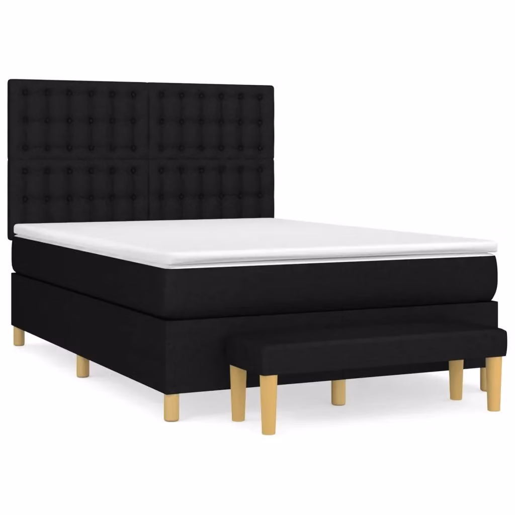 Letto Ibrido con Giroletto a Molle e Materasso vidaXL, Colore Nero e Bianco, L/P/H: 140 x 200 x 128 cm – 2
