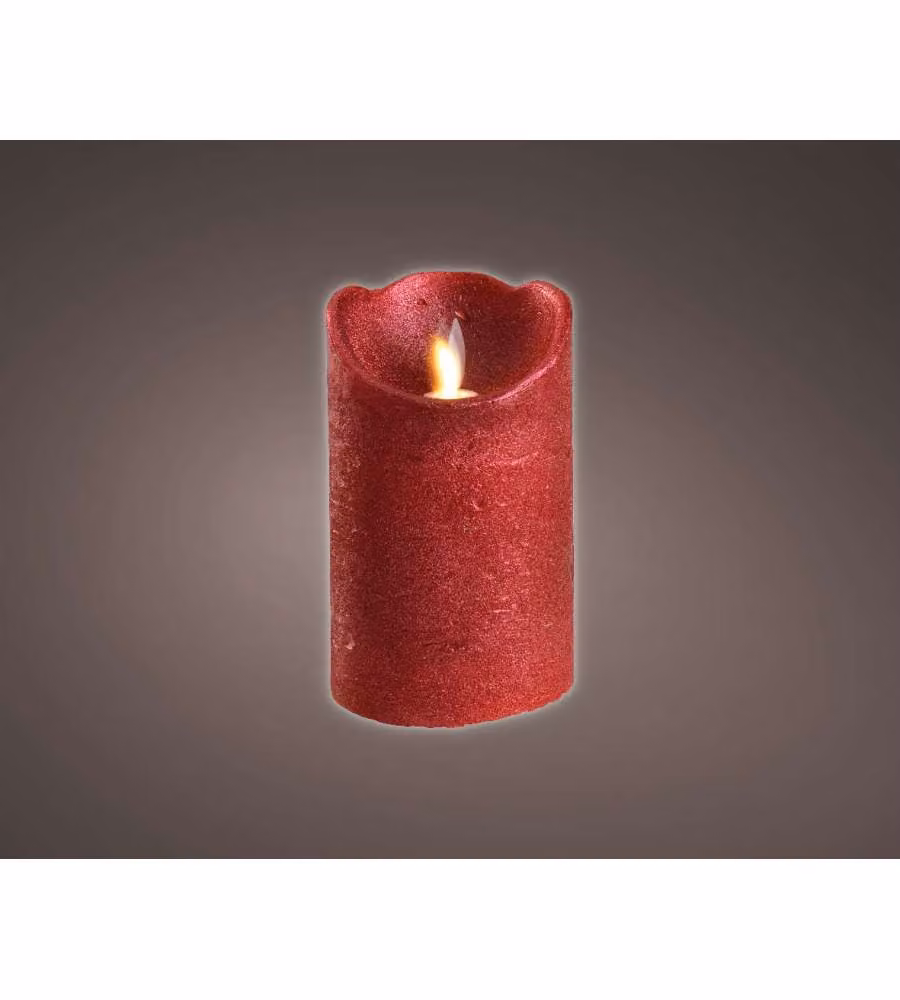 Lumineo Portacandela LED Rosso - Atmosfera Natalizia - 7,5x12,5 cm