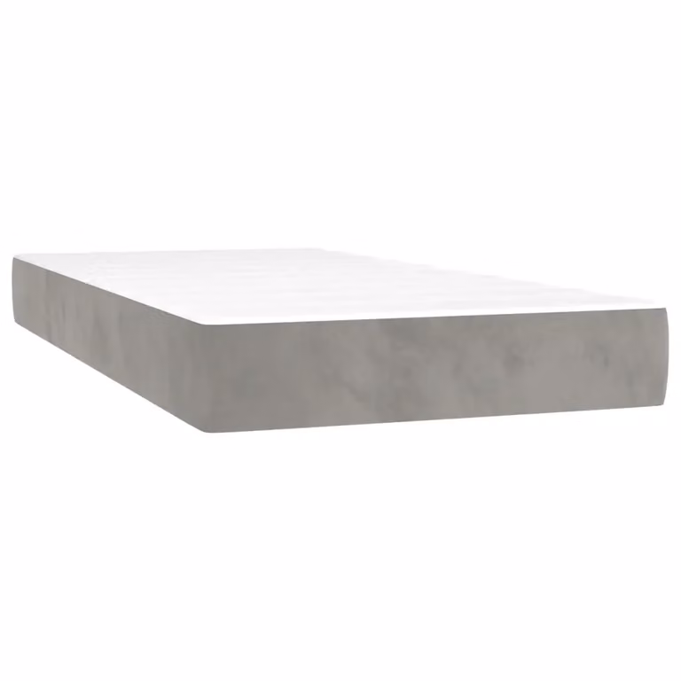 Materasso Ibrido vidaXL in Velluto Grigio e Bianco L: 80 cm, P: 220 cm, H: 20 cm
