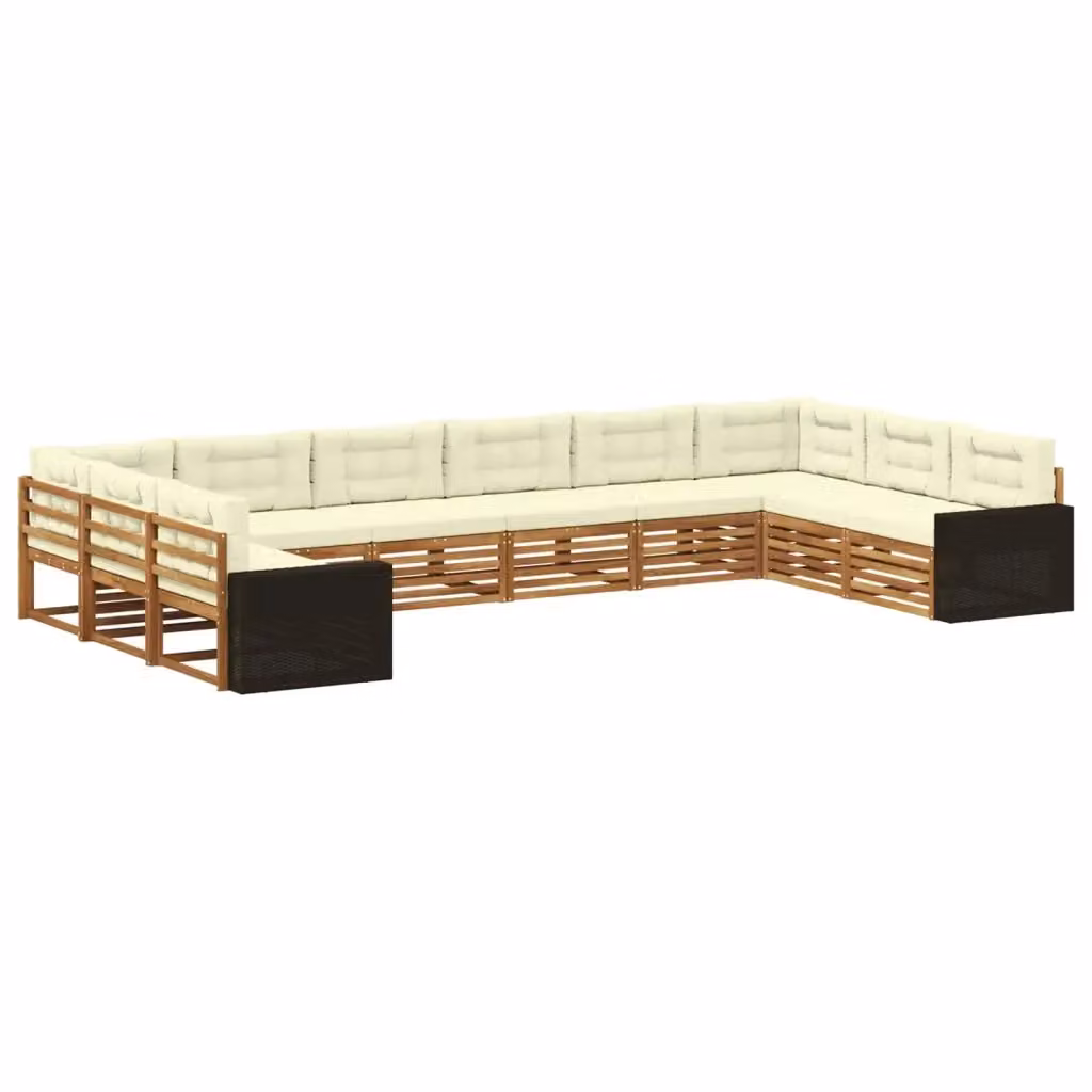 Set di 10 divani da giardino vidaXL in legno di acacia massello marrone stile moderno – 2