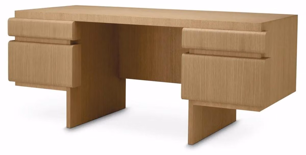Scrivania "Casa Padrino" con 4 cassetti, finitura naturale, 180,5 cm - Arredamento per ufficio