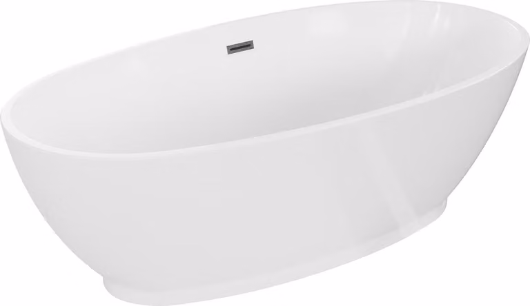 Mexen Bilbao vasca da bagno freestanding 180 x 90 cm, bianca, troppo pieno gun gray spazzolato - 51311809000-66