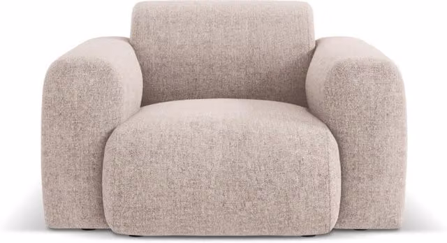 Poltrona a 2 posti Nolio Cosmopolitan Design in ciniglia beige con struttura imbottita e certificazione Oeko-Tex, L: 105 cm, P: 72 cm, H: 95 cm