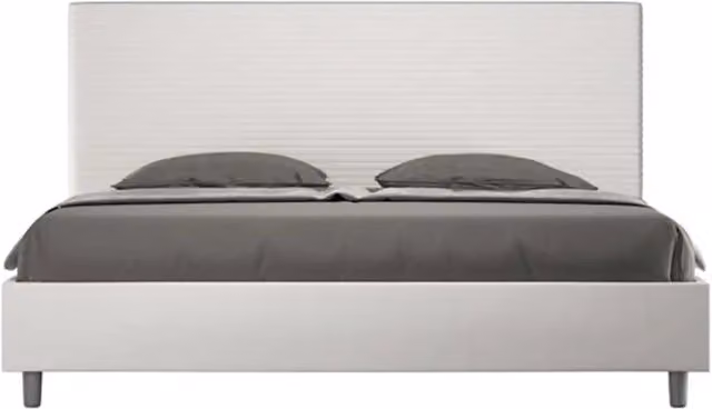Letto con rete imbottito 180x190 similpelle bianco Focus