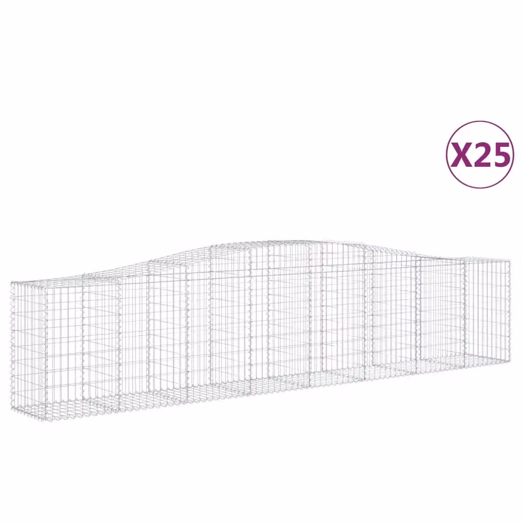 Set di 25 Cesti Gabbioni ad Arco Videx in Acciaio Zincato Argento L: 400 cm, P: 50 cm, H: 80/100 cm – 2