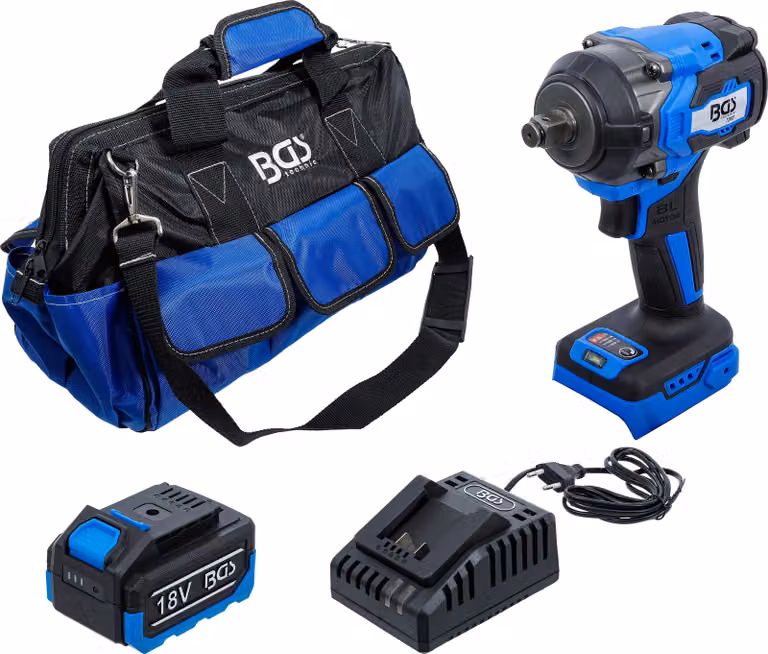 BGS-7390 Set di avvitatori a impulsi a batteria brushless 550 Nm 18 V con batteria e caricatore rapido