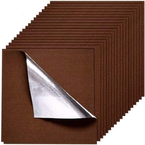 Piastrelle per Moquette VEVOR Autoadesive Marrone Scuro, Set da 20 Pezzi Imbottiti in Poliestere, Copertura 7,4mq, L/P: 61 x 61 cm