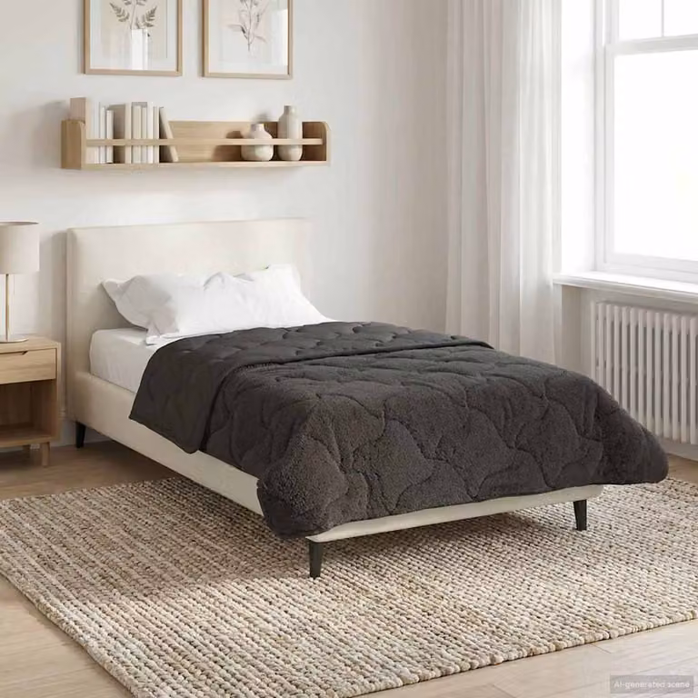 Piumone Completo Annuale Reversibile vidaXL in Microfibra Grigio Antracite L 135 x P 220 cm