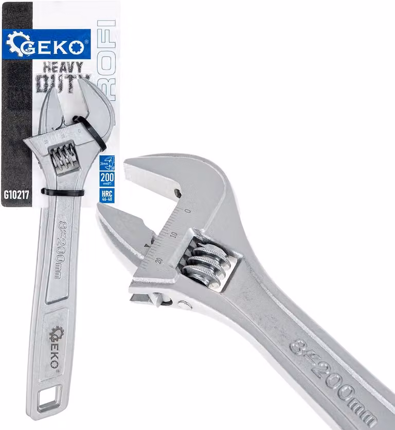 GEKO Chiave a Esagono regolabile svedese, 8 pollici, 0-26 mm - G10217
