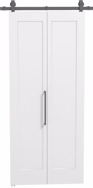 HOMCOM Porta Scorrevole a Libro Pieghevole a Portafoglio con Superficie Verniciabile, L: 90 cm, H: 210 cm, Colore Bianco – 1