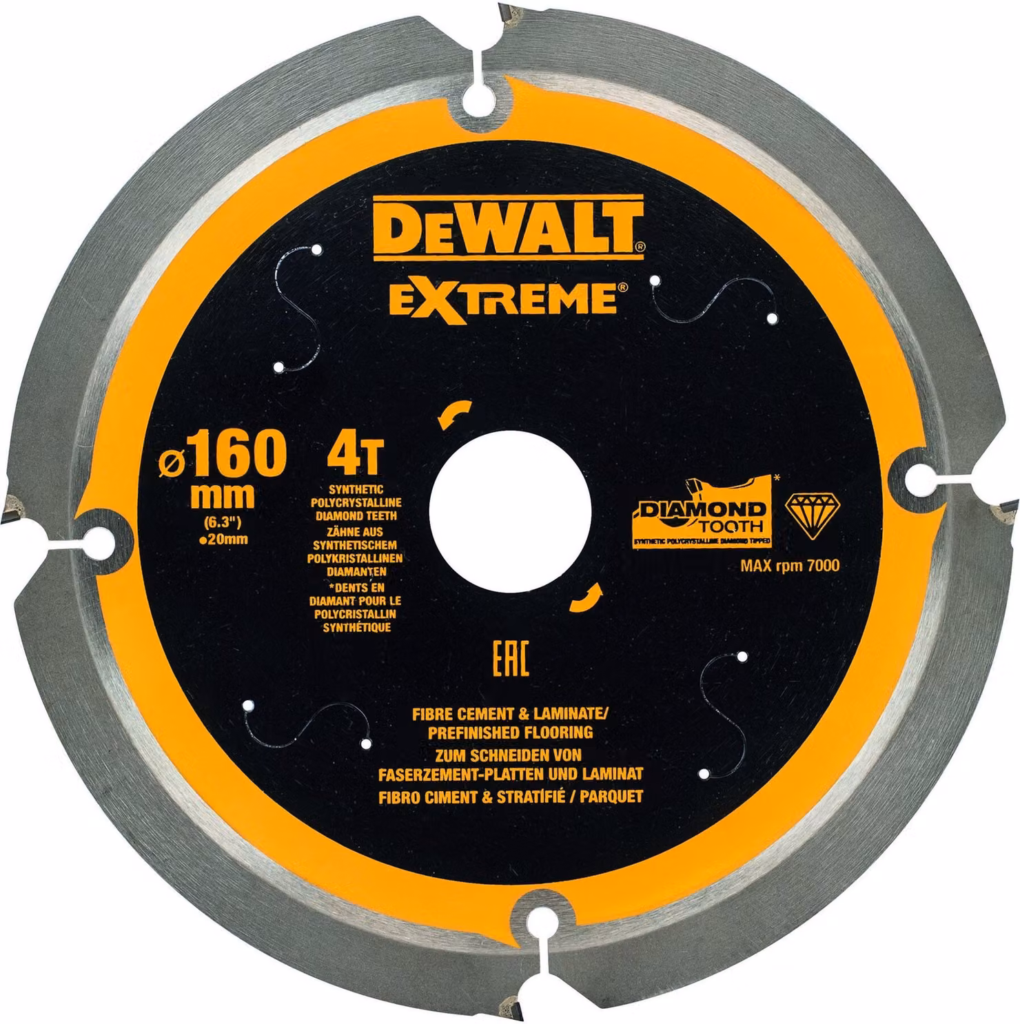 DEWALT Kreissaegeblatt PCD 160/20mm 4Z